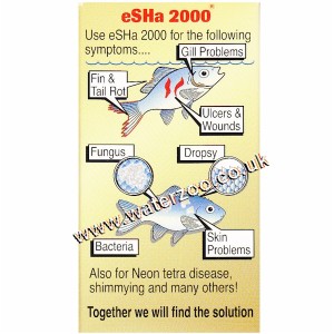 ESHA 2000 FUNGUS FINROT & BACTERIA FISH TREATMENT 20ML FISH TANK AQUARIUM